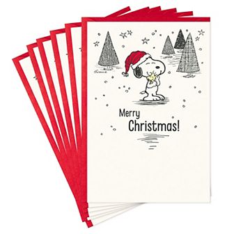 Hallmark Peanuts Christmas Cards - Snoopy and Woodstock - 6 pk