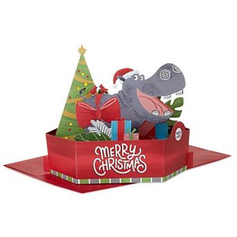 Hallmark Paper Wonder Musical Pop-Up Holiday Card with Light - I Want A Hippopotamus for Christmas