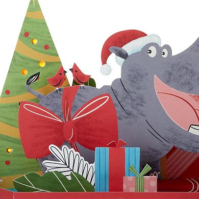 Hallmark Paper Wonder Musical Pop-Up Holiday Card with Light - I Want A Hippopotamus for Christmas