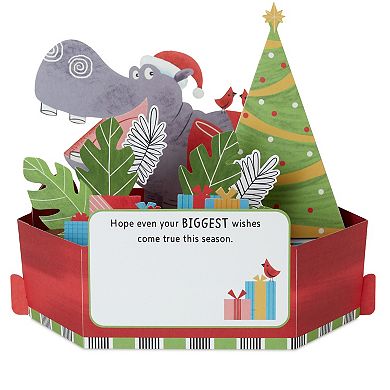 Hallmark Paper Wonder Musical Pop-Up Holiday Card with Light - I Want A Hippopotamus for Christmas