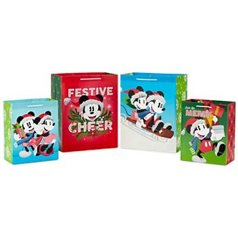 Hallmark Mickey and Minnie Christmas Gift Bags in Assorted Sizes