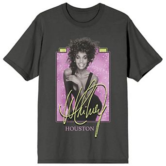 Juniors' Whitney Houston Neon Colors Graphic Tee