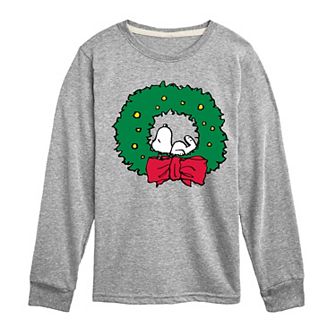 Boys 8-20 Peanuts Snoopy Wreath Long Sleeve Graphic Tee