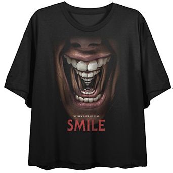 Juniors' Smile The New Face Of Fear Graphic Tee