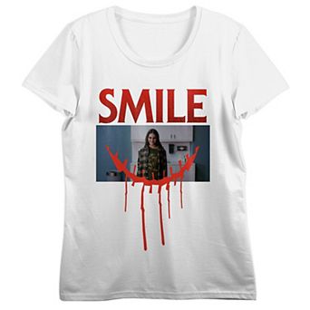 Juniors' Smile Drip Art Screenshot Graphic Tee