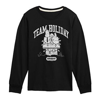 Boys 8-20 Peanuts Team Holiday Spirit Long Sleeve Graphic Tee