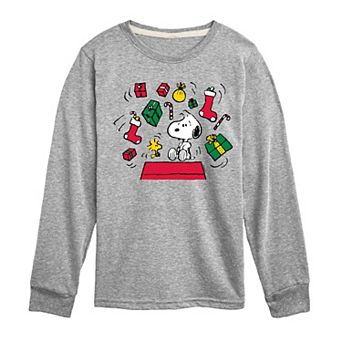 Boys 8-20 Peanuts Christmas Presents Overload Long Sleeve Graphic Tee