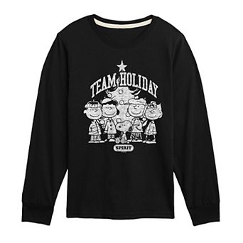 Boys 8-20 Peanuts Team Holiday Spirit Long Sleeve Graphic Tee