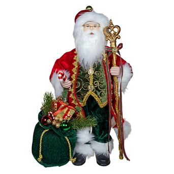 Kurt Adler Santa with Gift Bag & Scepter Table Piece