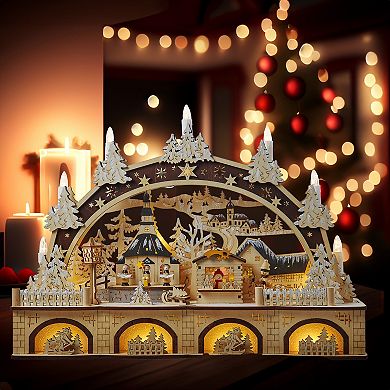 Kurt Adler 17.72-in. LED Christmas Village & Candle