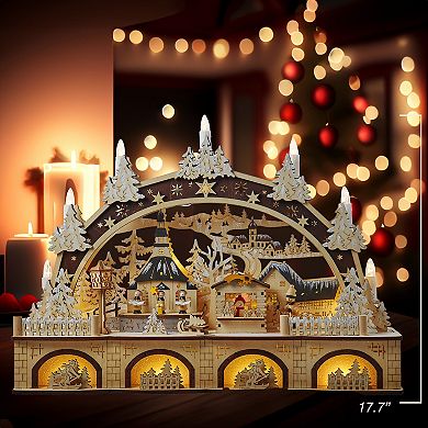 Kurt Adler 17.72-in. LED Christmas Village & Candle