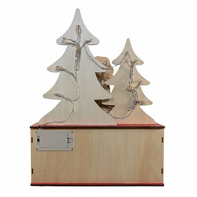 Kurt Adler Battery Operated Wooden LED Lighted Advent Calendar