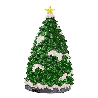 Kurt Adler Battery Operated Lighted Musical Christmas Tree with Moving Train Table Decor