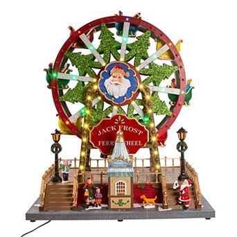 Kurt Adler Lighted Musical Christmas Ferris Wheel with Motion Table Decor