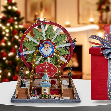 Kurt Adler Lighted Musical Christmas Ferris Wheel with Motion Table Decor