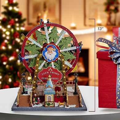 Kurt Adler Lighted Musical Christmas Ferris Wheel with Motion Table Decor