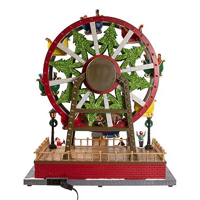 Kurt Adler Lighted Musical Christmas Ferris Wheel with Motion Table Decor