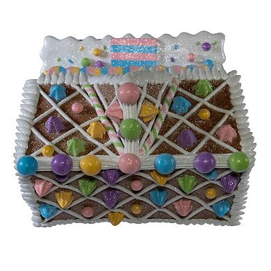 Kurt Adler Battery Operated LED Lighted Gingerbread Bubblegum Factory Table Decor