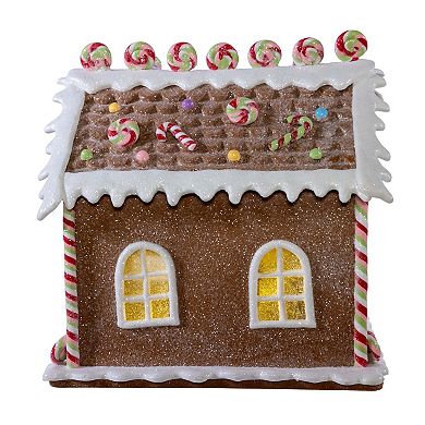 Kurt Adler 8.46 in. Battery-Operated LED Lighted Gingerbread Lollipop Shop Table Decor