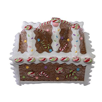 Kurt Adler 8.46 in. Battery-Operated LED Lighted Gingerbread Lollipop Shop Table Decor
