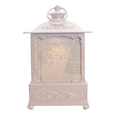 Kurt Adler 10 in. Battery-Operated Warm White LED Lighted Santa With Gifts Lantern Table Decor