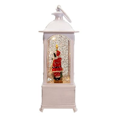 Kurt Adler 10 in. Battery-Operated Warm White LED Lighted Santa With Gifts Lantern Table Decor