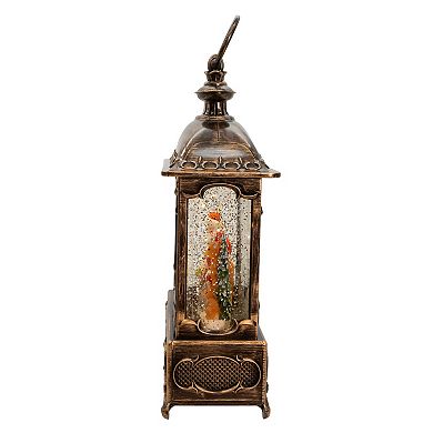 Kurt Adler 12 in. Battery-Operated Warm White LED Lighted Santa With Animals Lantern Table Decor