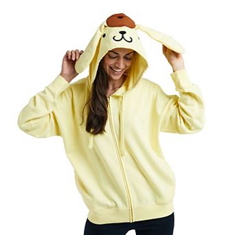Juniors' Hello Kitty Pompompurin Cosplay Zip-Up Hoodie