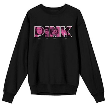 Juniors' Grease PINK Logo Crew Long Sleeve Graphic Tee