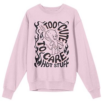 Juniors' Hot Stuff Too Cute To Care Long Sleeve Graphic Tee