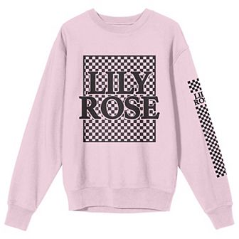 Juniors' Lily Rose Checkered Art Long Sleeve Graphic Tee