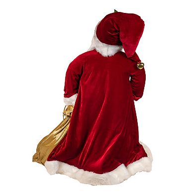 Kurt Adler 40 in. Jacqueline Kent Traditional Santa With Bag Floor Decor