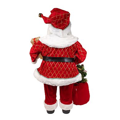 Kurt Adler 36 in. Kringles Battery-Operated Santa With Bag & Tree Floor Decor