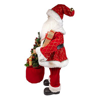 Kurt Adler 36 in. Kringles Battery-Operated Santa With Bag & Tree Floor Decor
