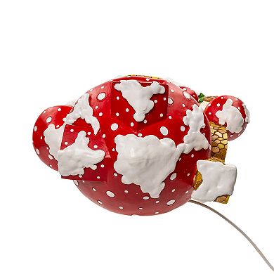 Kurt Adler 8.5 in. Merry Little Mushrooms Cottage Tabletop Decor