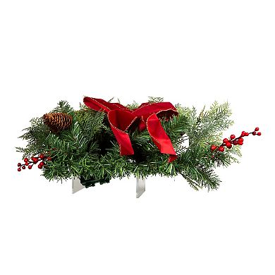 Kurt Adler 26-in. Pre-Lit Artificial Christmas Wall Tree With Red Bow