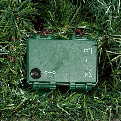 Kurt Adler 26-in. Pre-Lit Red & Green Artificial Christmas Wall Tree With Bow