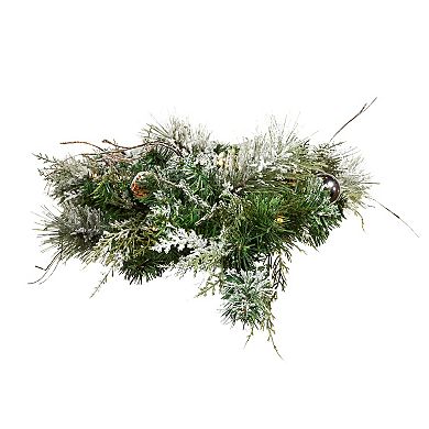 Kurt Adler 26-in. Pre-Lit Pinecone Artificial Christmas Wall Tree With Bow