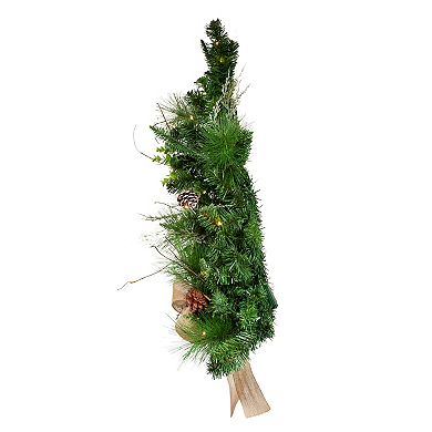 Kurt Adler 26-in. Pre-Lit Snowy Silver Artificial Christmas Wall Tree