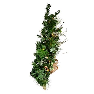 Kurt Adler 26-in. Pre-Lit Snowy Silver Artificial Christmas Wall Tree