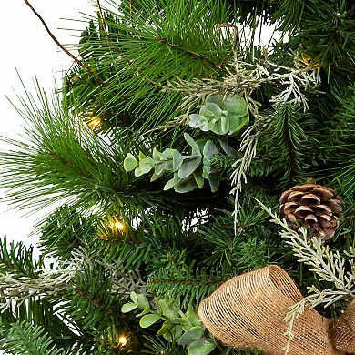 Kurt Adler 26-in. Pre-Lit Snowy Silver Artificial Christmas Wall Tree