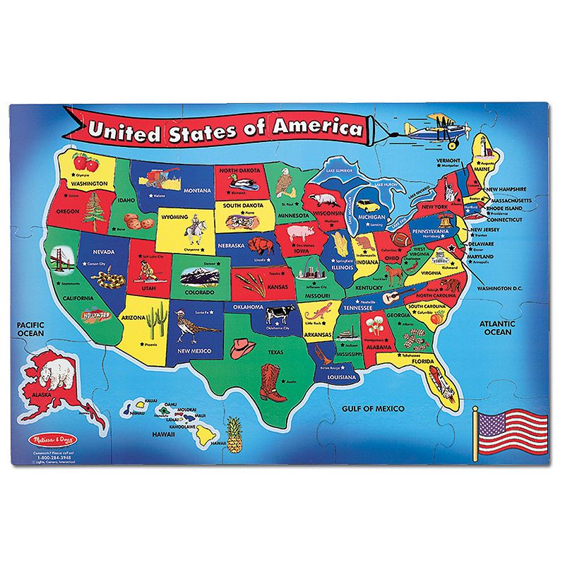91397466 Melissa & Doug USA Map Floor Puzzle, Multicolor sku 91397466
