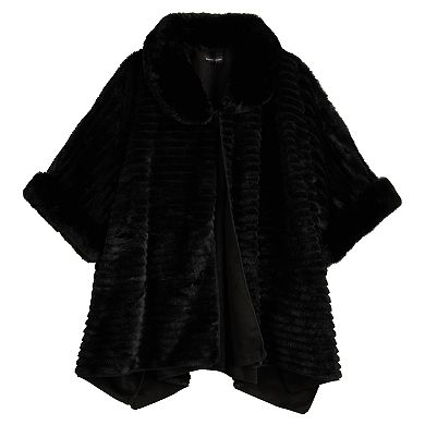 Women's Nanette Lepore Fleece Collared 3/4-Sleeve Ruana Wrap