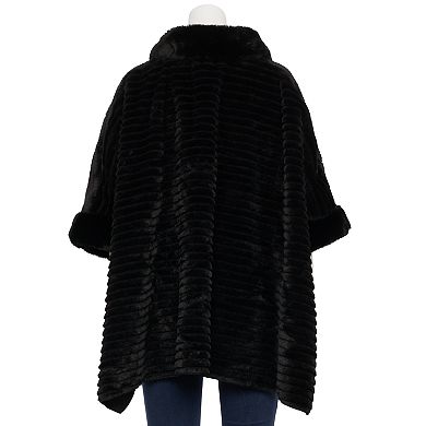 Women's Nanette Lepore Fleece Collared 3/4-Sleeve Ruana Wrap