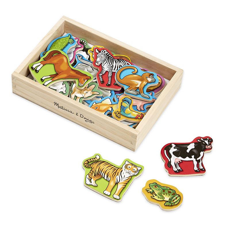 Melissa and Doug Magnetic Wooden Animals Set, Multicolor