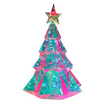 Kurt Adler 25.5 in Pre-Lit Multifunction RGB Smart Holographic Christmas Tree Table Decor