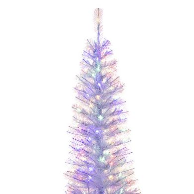 Kurt Adler 7-Foot Color Changing LED Iridescent Slim Winchester Christmas Tree