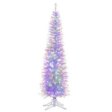 Kurt Adler 7-Foot Color Changing LED Iridescent Slim Winchester Christmas Tree