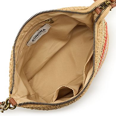Sonoma Goods For Life® Maggie Straw Top Zip Crossbody Bag