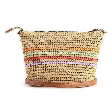 Sonoma Goods For Life® Maggie Straw Top Zip Crossbody Bag